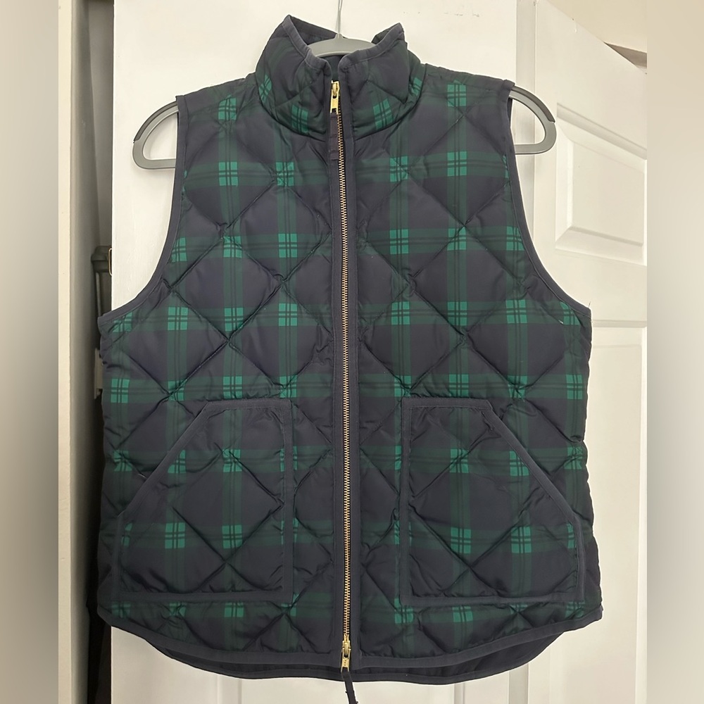 J Crew Factory Tartan Down Vest- Medium